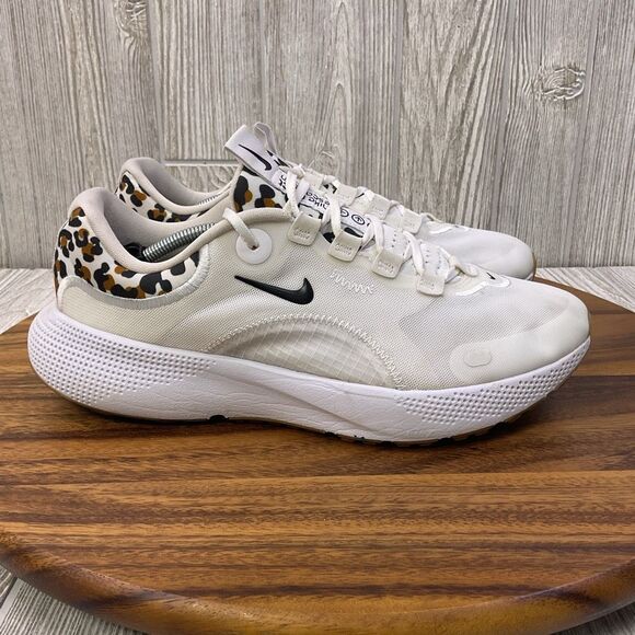 Nike React Escape Running Shoe White Leopard Womens Size 10 Sneakers DM3083-100 - Picture 6 of 11